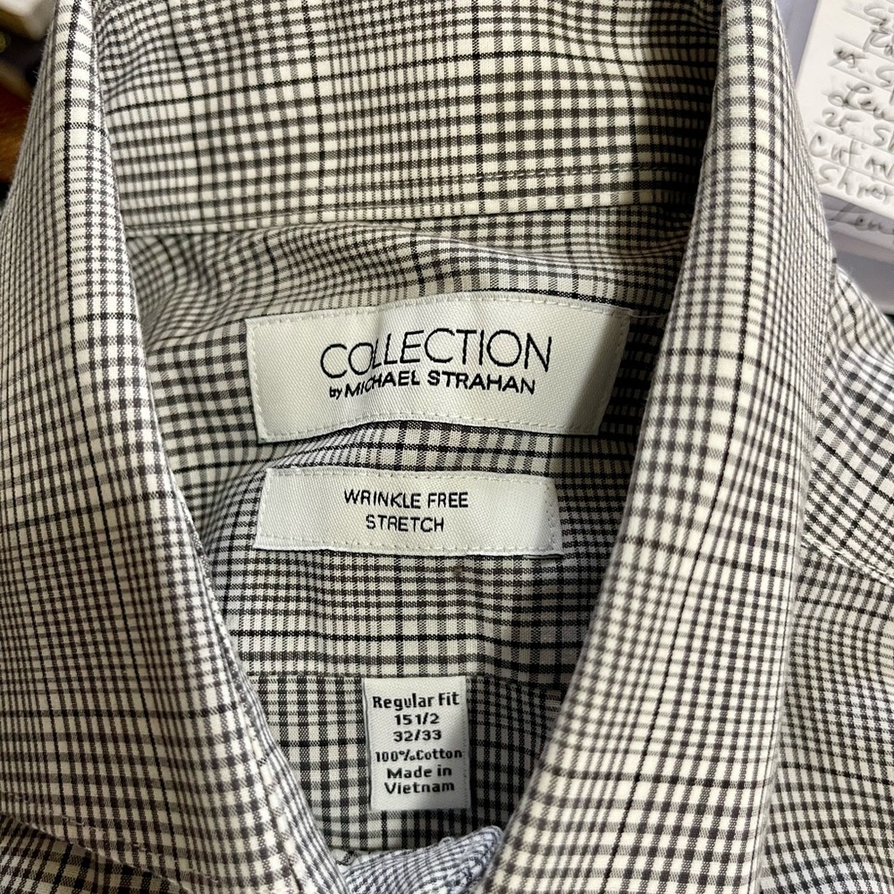 Black and White Plaid Dress Shirt